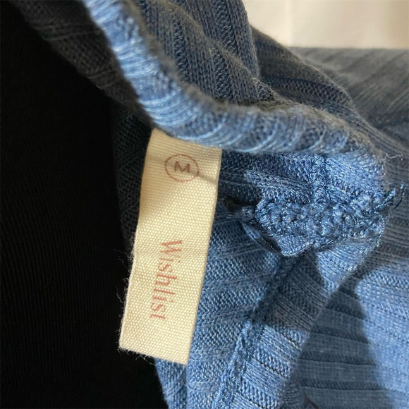 Wish List Women's Blue Knit Pullover Top Size M Casual 3/4 Sleeve - Picture 5 of 5